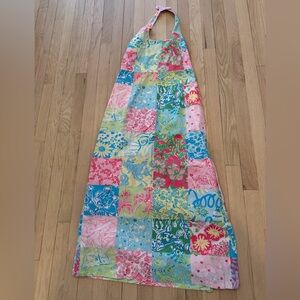 White label, vintage Lilly Pulitzer halter, maxi dress millennium patchwork